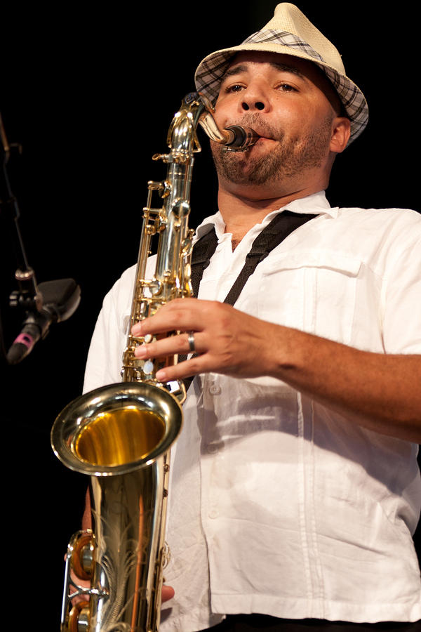 Derek Douget on saxophone