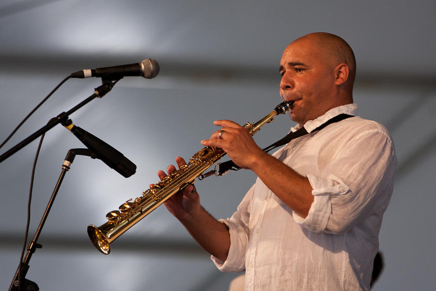 Derek Douget on soprano saxophone