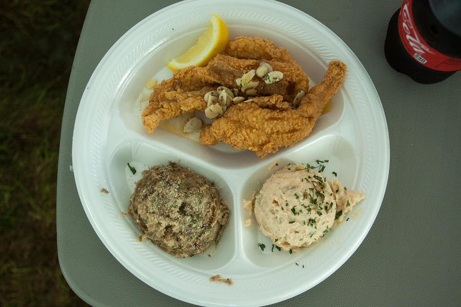 Creole Stuffed Crab, Catfish Almondine, Potato Salad