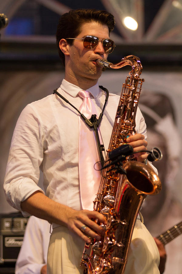 James Martin on saxophone