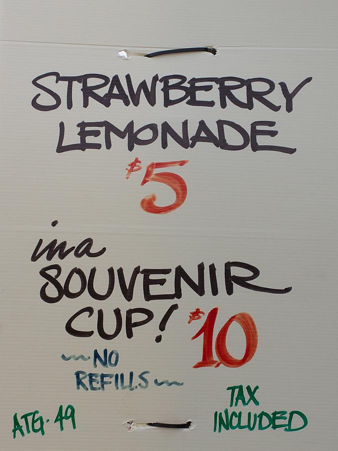 Strawberry Lemonade Menu