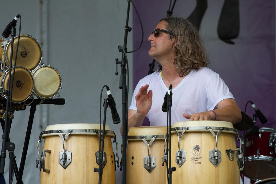 Michael Skinkus on conga drums