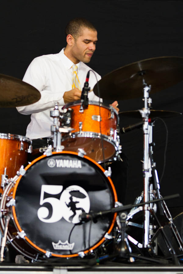 Miles Labat on drums