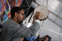Jason Marsalis with tambourine
