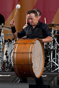 Bruce bangs a drum