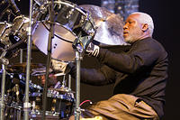 Karl Wright on drums