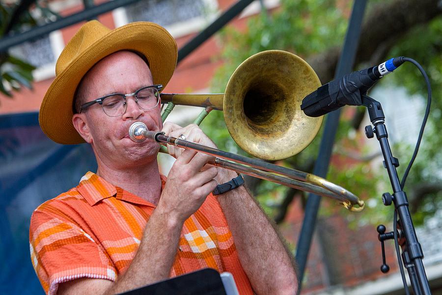 Charlie Halloran on trombone