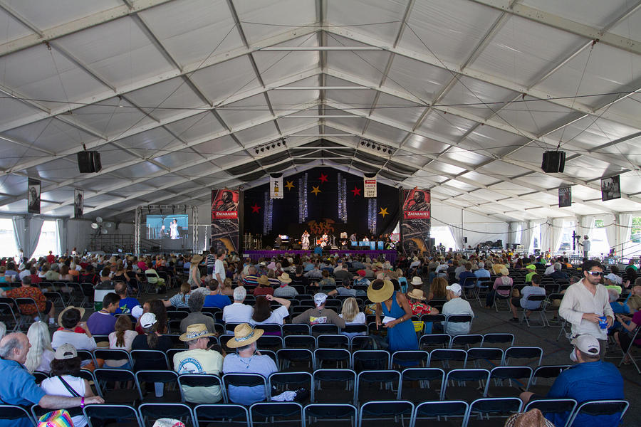 Jazz tent audience for Stephanie Jordan