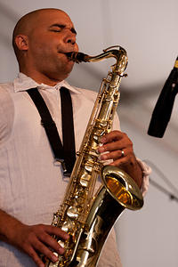 Derek Douget on tenor sax