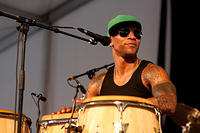 Pedrito Martinez on conga drums