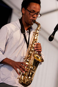 Jeronne Ansari on saxophone
