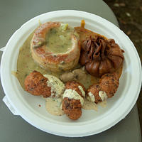 Crawfish Sack, Oyster Patties, Crawfish Beignets