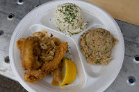 Creole Stuffed Crab, Catfish Almondine, Potato Salad combo