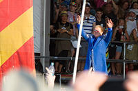 Elton John waves to the crowd